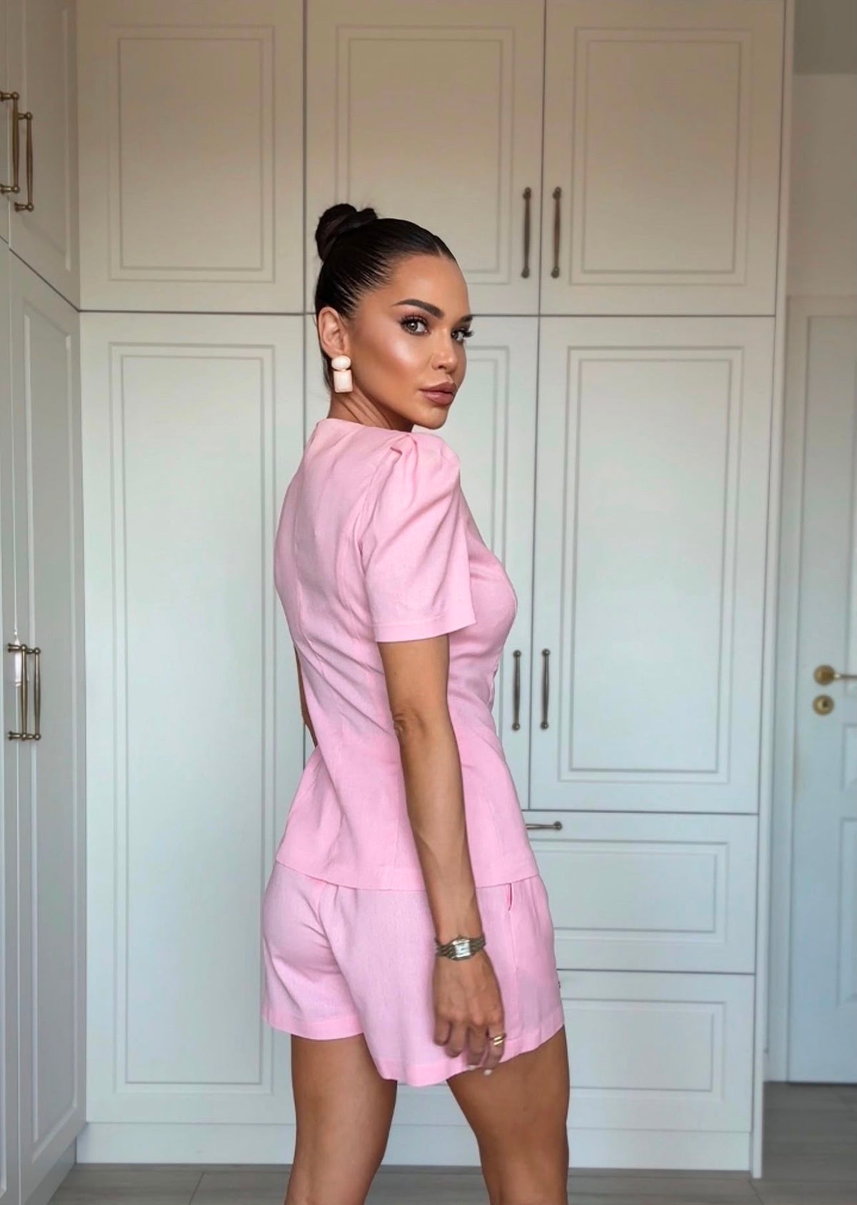 Set din In cu Cămașă și Pantaloni Scurți Linen Essentials