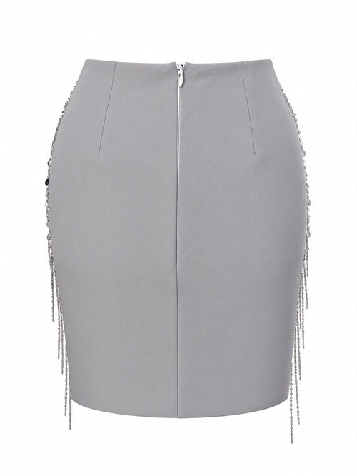 Fustă Mini Accesorizată Slate Gray